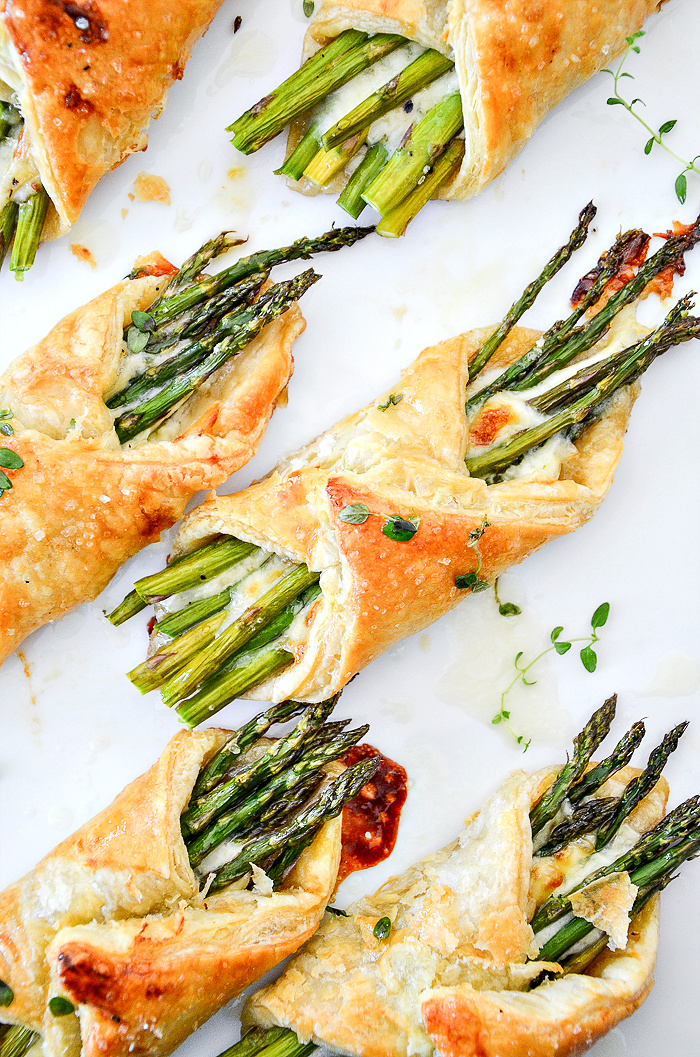 Asparagus brie Puff Pastry Bundles
