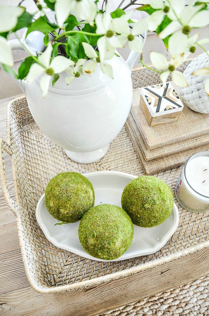 A VIGNETTE OF ORGANICS, BURLAP BOOKS AND A CANDLE