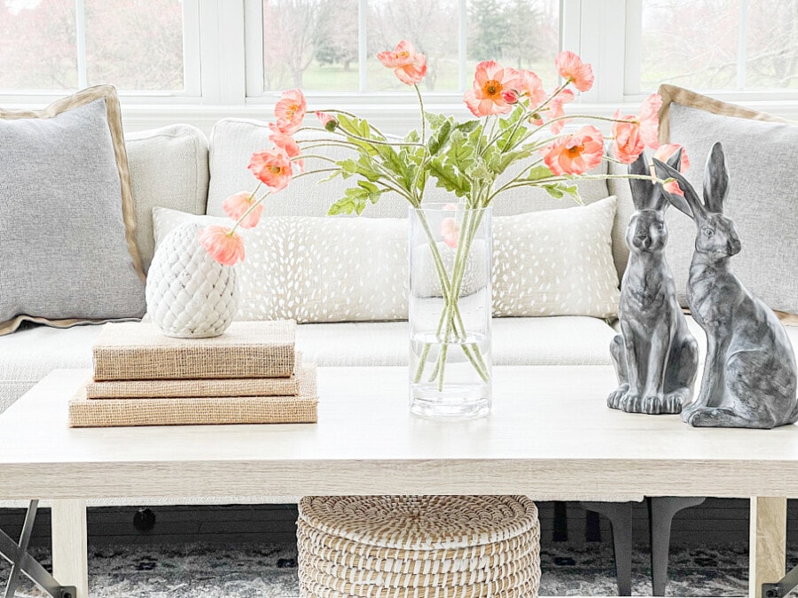 RABBITS ON A COFFEE TABLE