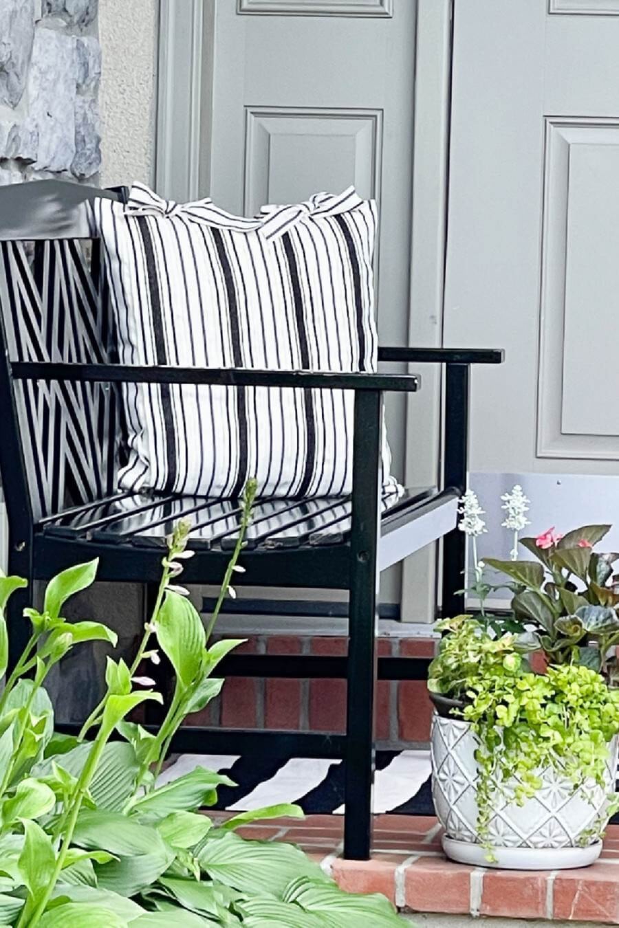 bench on a front porch
