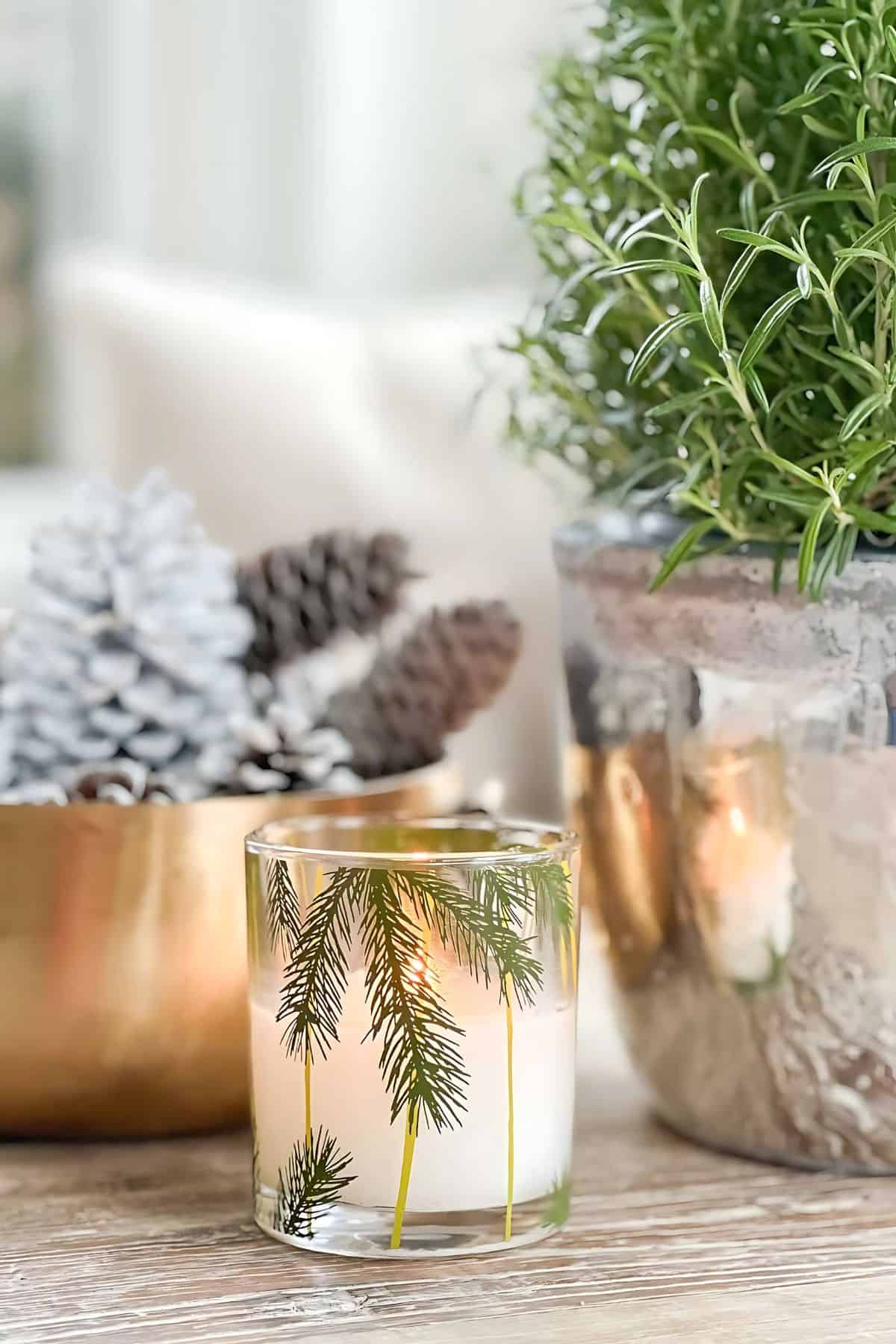 Candle on a table