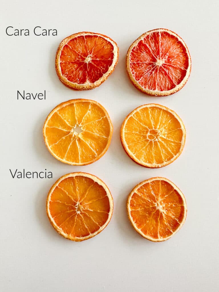 different varieties dried