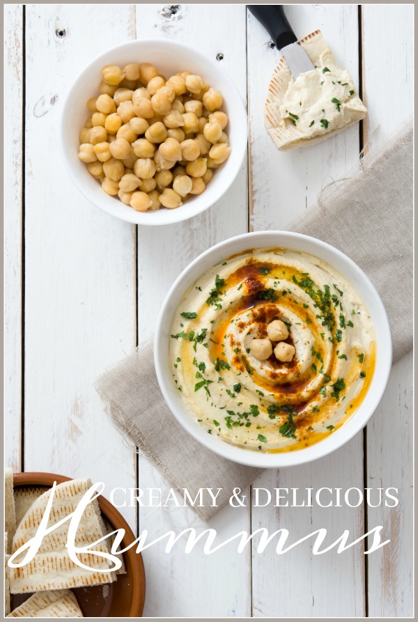 CREAMY AND DELICIOUS HUMMUS- Don't buy hummus when it's so easy to make and tastes so much better!