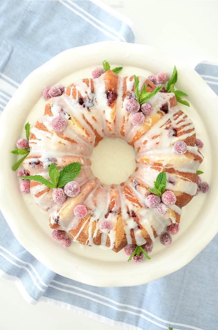 Beautiful Cranberry Orange Holiday Bundt Cake