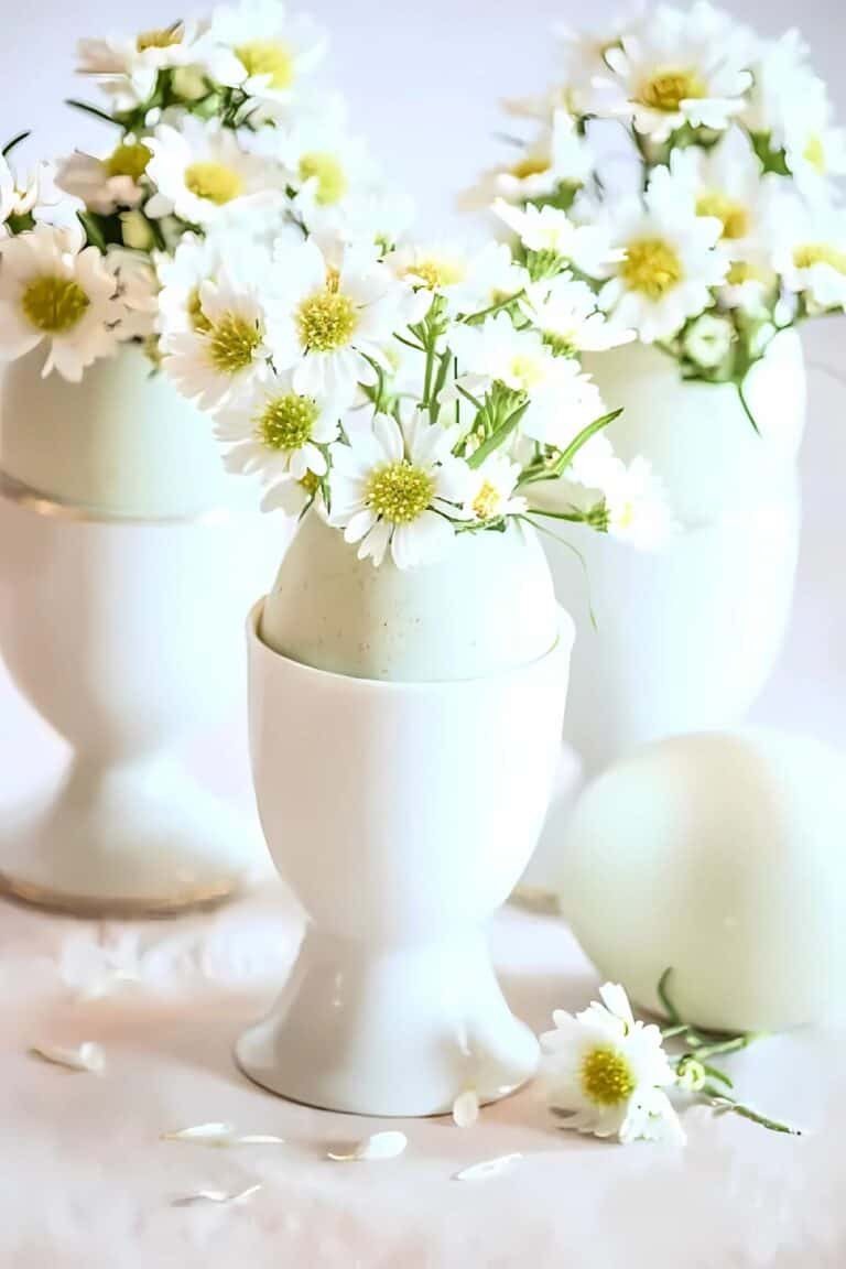 little flowers in egg cups