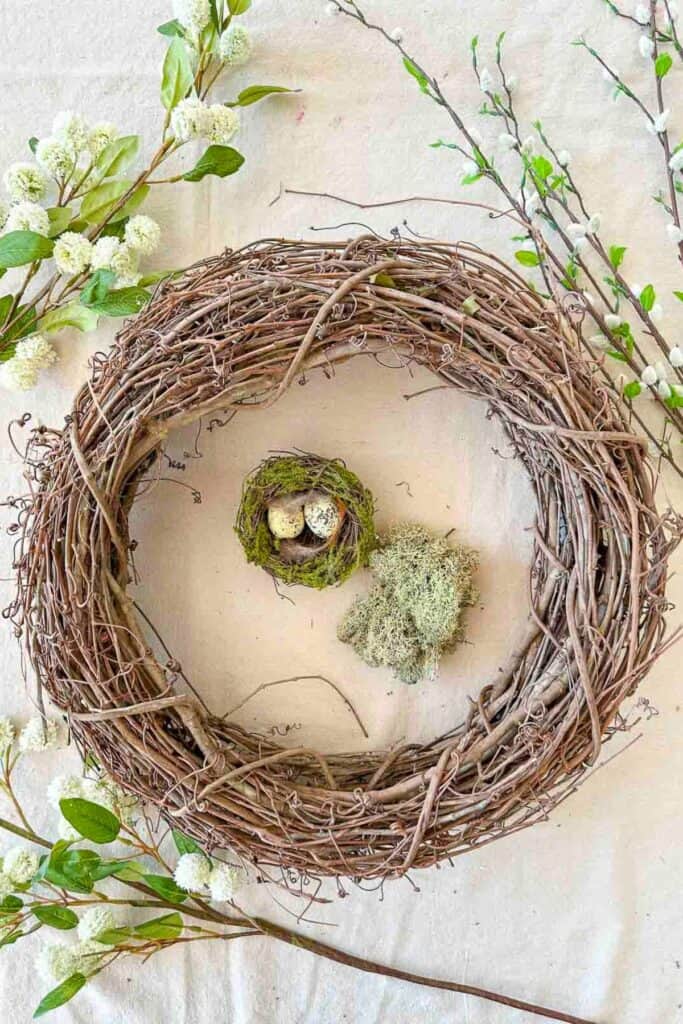 materials for pussy willow wreath