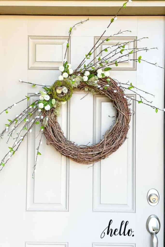 simple spring wreath diy- pussy willow