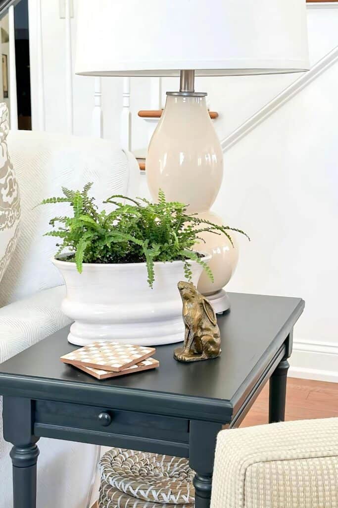 small end table in the living room