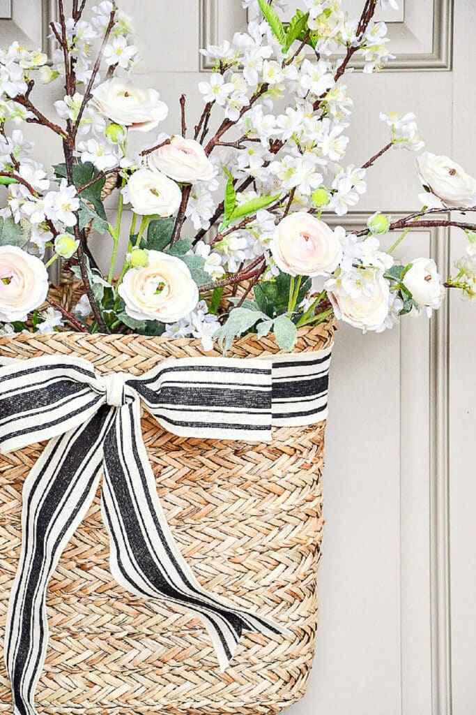 spring front door basket- Spring Decor