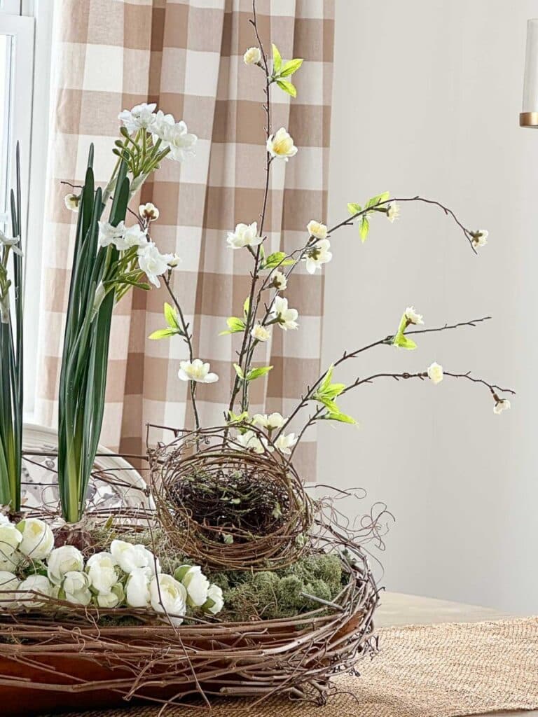 SPRING DOUGH BOWL- left side of arrangement