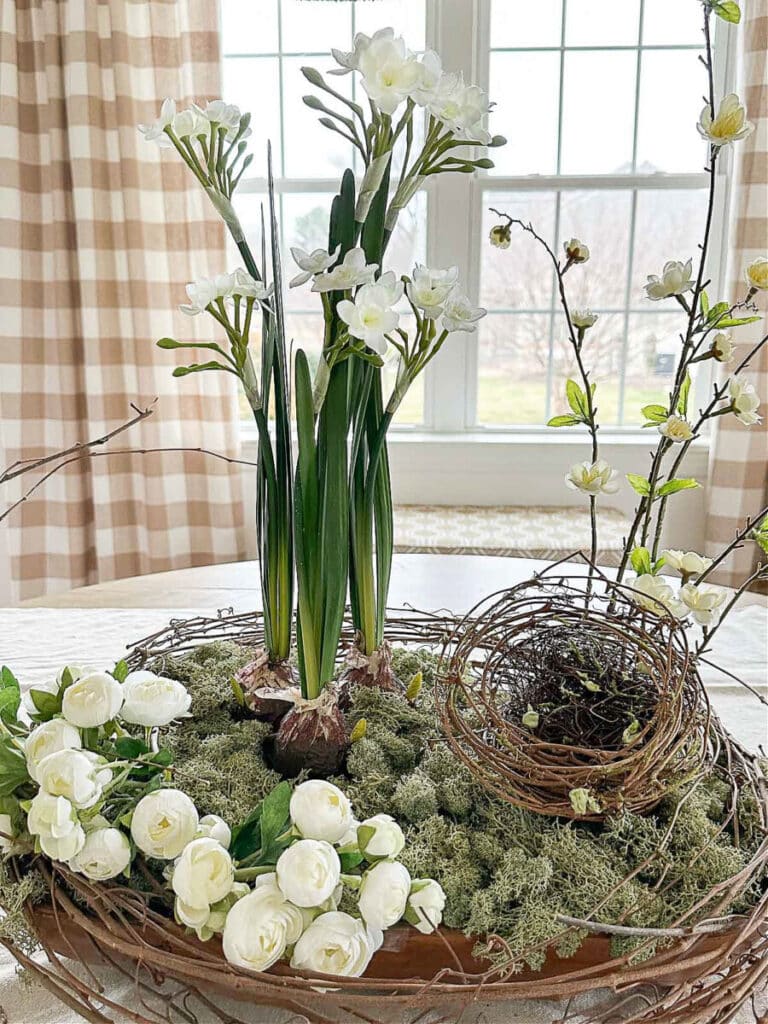 SPRING DOUGH BOWL- paperwhites added 