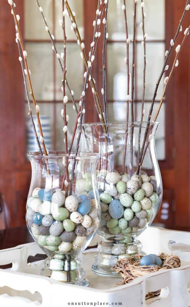 eggs and pussy willows