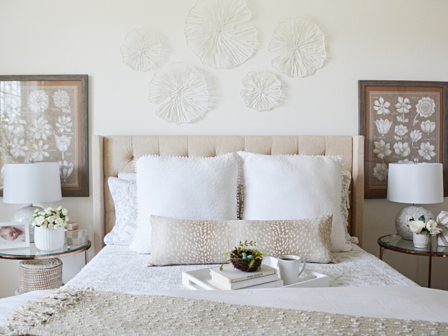 spring home tour-spring bedding