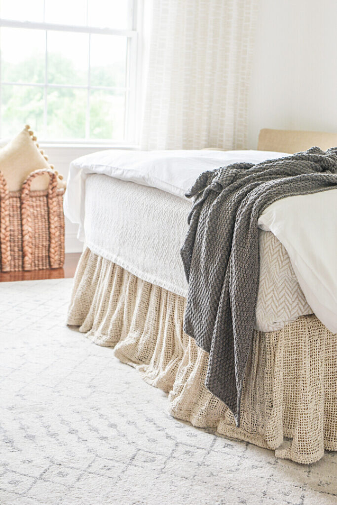 SUMMER GUEST ROOM- THROW AT THE END OF THE BED