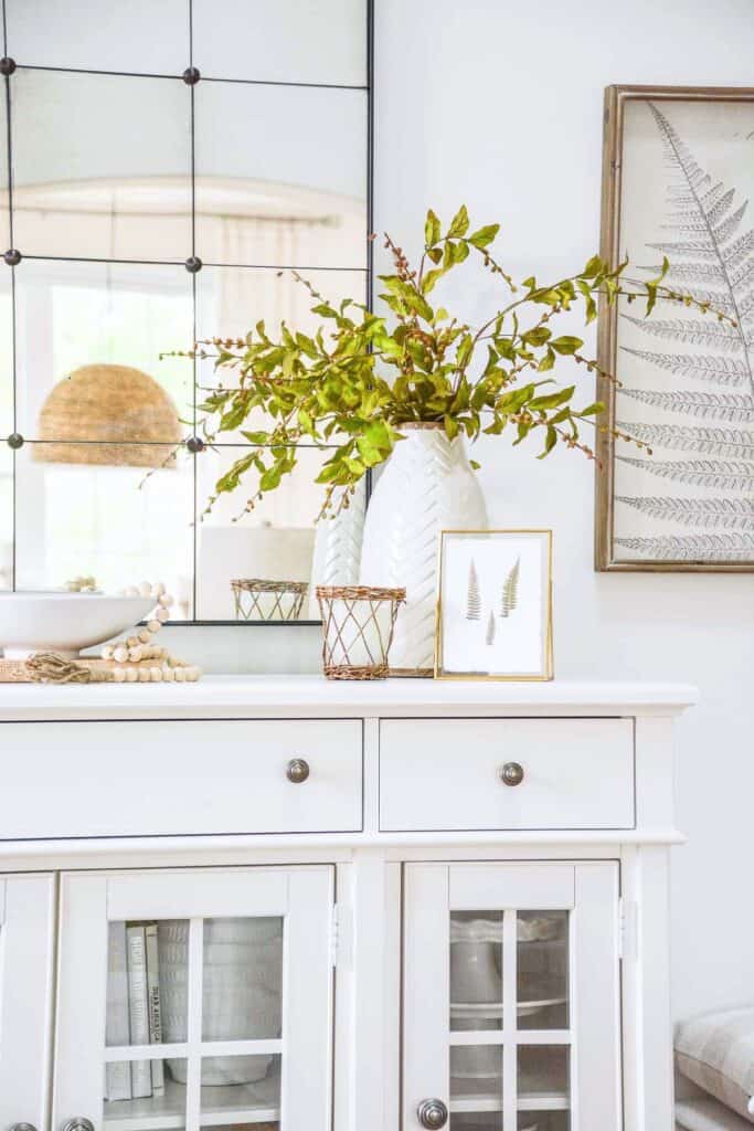 vignette on a white buffet