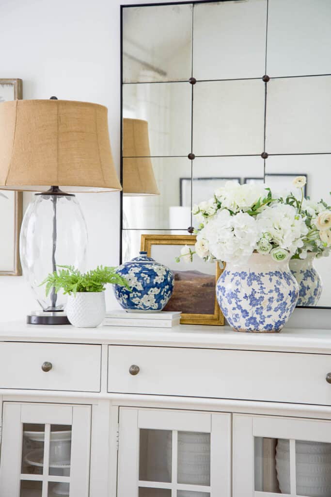 faux hydrangeas