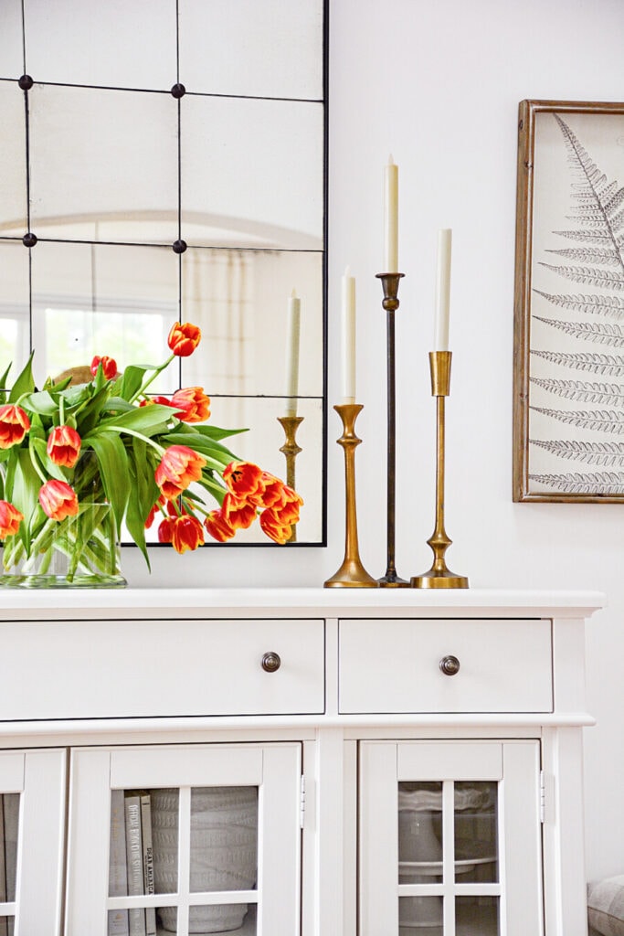 CANDLESTICKS ON A BUFFET