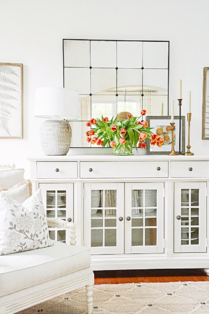 White Buffet in a living room