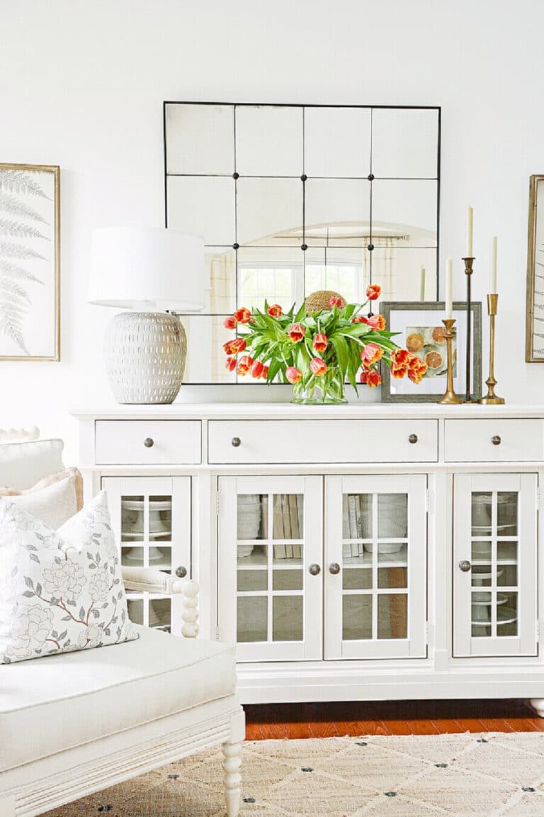 White Buffet in a living room